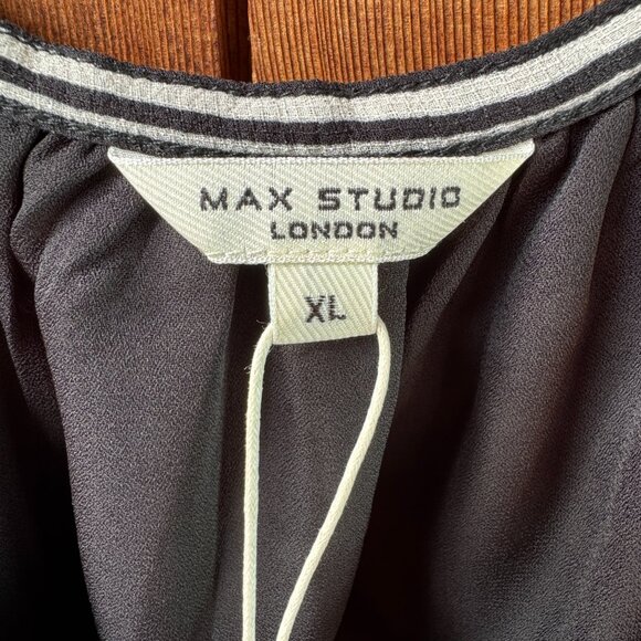 NWT Max Studio London Black/White Polka Dot Tiered Maxi Dress in Women's X-Large - Picture 3 of 16